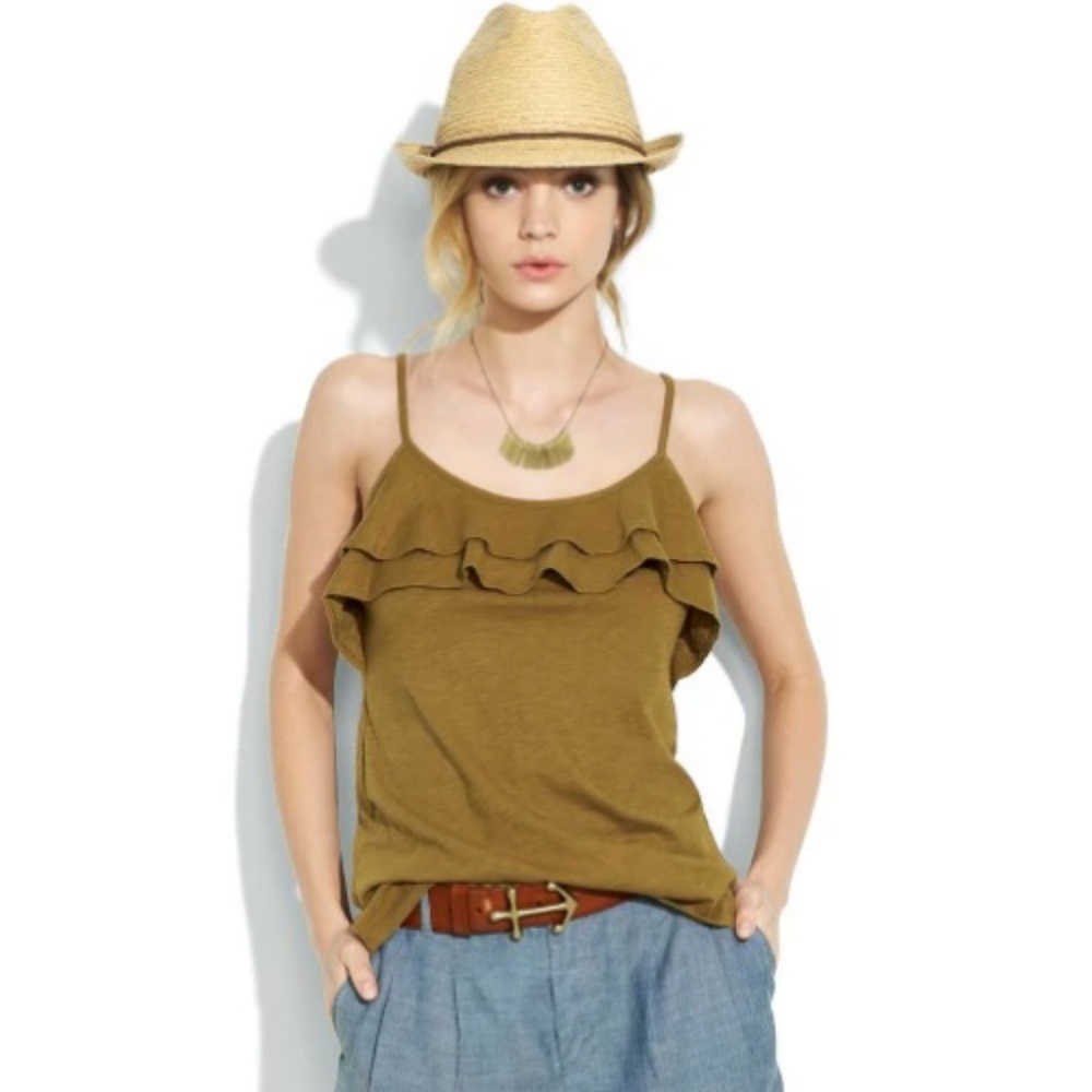 Madewell Hi-Line Ruffle Cascade Tank Size Small